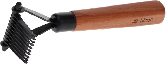 Europet Bernina Noir Japandi Entfilzungsharke für langhaarige Hunde aus Edelstahl in Braun und Silber – Bild 1 von 2