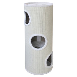 Europet Bernina Trend Kratztonne Everlast Tower für Katzen aus Sisal in Natur und Weiß 37 x 37 x 100 cm – Bild 1 von 2
