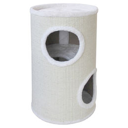 Produktbild von Europet Bernina Trend Kratztonne Everlast Tower für Katzen aus Sisal in Natur und Weiß, 37 x 37 x 56 cm