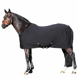 Produktbild von Euroriding Abschwitzdecke Dry Easy Fleece Pferdedecke mit Kreuzgurten in Schwarz - 1 Stk.
