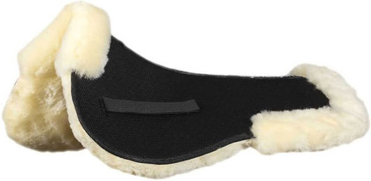 Euroriding AirTec Sattelkissen aus Lammfell mit Fellrand in Schwarz oder Natur – Bild 1 von 2