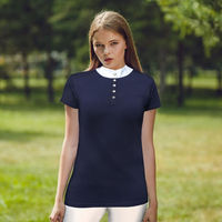 Produktbild von Euroriding Damen Turniershirt Premium Reitshirt aus Polyester Weiß Blau Größe XS