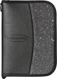 Euroriding Dokumententasche Equidenpass Mappe aus Kunstleder Schwarz mit Glitzer für Pferde – Bild 1 von 4