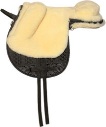 Euroriding Fellsattel für Ponys mit Natur-Lammwolle in Beige – Bild 1 von 1