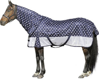 Euroriding Fliegendecke für Pferde Blue Stars aus Polyester 155 cm – Bild 1 von 1