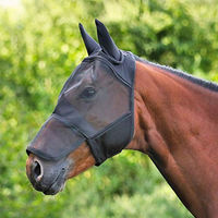 Produktbild von Euroriding Fliegenmaske Comfort Fliegenschutz mit Nasenschutz und Pony in Schwarz