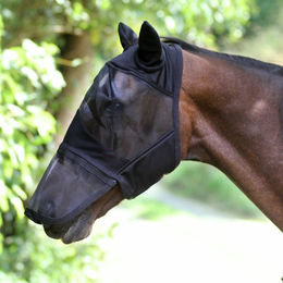 Euroriding Fliegenmaske Comfort mit Ohren und Nasen-Zipper Schwarz für Ponys – Bild 1 von 1