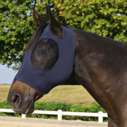 Produktbild von Euroriding Fliegenmaske Lycra Flex ohrenfrei in Schwarz oder Blau Größe XL