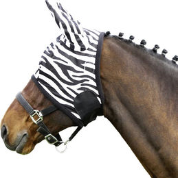 Euroriding Fliegenmaske Zebra in Schwarz Weiß Bunt Größe XL – Bild 1 von 1