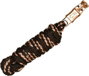 Produktbild von Euroriding Führstrick Glamour aus Nylon in Braun Gold Schwarz