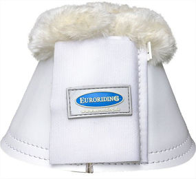 Produktbild von Euroriding Hufglocken Gamaschen aus Neopren mit Kunstfell in Schwarz Weiß Größe XXL