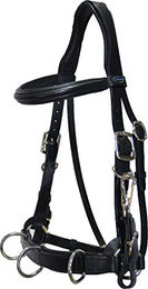 Euroriding Kappzaum Atlanta aus Leder für Warmblut in Schwarz – Bild 1 von 3