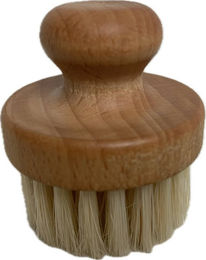 Euroriding Knopfbürste aus geöltem Holz in Braun – Bild 1 von 2