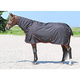 Euroriding Outdoordecke Narva Pferdedecke 1200 Denier Schwarz-Rot 125 cm – Bild 1 von 3