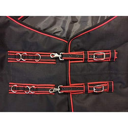 Euroriding Outdoordecke Narva Pferdedecke 125 cm Schwarz-Rot 1200 Denier - 400 g – Bild 1 von 2