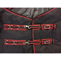 Produktbild von Euroriding Outdoordecke Narva Pferdedecke 125 cm Schwarz-Rot 1200 Denier - 400 g