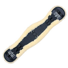 Produktbild von Euroriding Sattelgurt ergonomisch mit Lammfell in Schwarz 65 cm - 65 cm