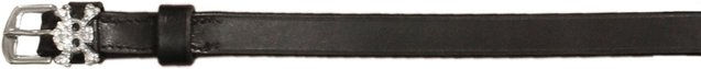 Euroriding Sporenriemen Diamond aus Leder in Schwarz – Bild 1 von 2