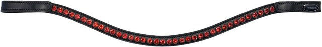 Euroriding Stirnband ColorFlash Quick Change System aus Leder in Schwarz und Rosa – Bild 1 von 2