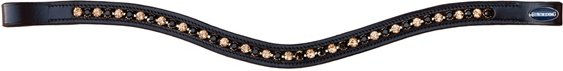 Produktbild von Euroriding Stirnband Glitzer Curved für Warmblut in Schwarz oder Blau