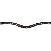 Produktbild von Euroriding Stirnband Shiny Schwarz/Gold für Vollblut