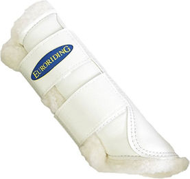 Produktbild von Euroriding Teddyfutter Gamaschen aus Kunstleder in Schwarz oder Weiß Größe L