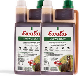 Produktbild von Ewalia Halswohlsaft für Pferde Doppelpack 2x 1000 ml zur Unterstützung der Atemwege