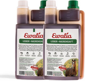 Produktbild von Ewalia Leber-Nierensaft für Pferde zur Unterstützung von Leber, Nieren sowie Haut und Fell 2x 1000 ml