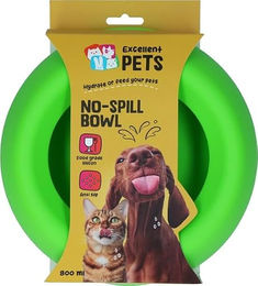 Excellent Pets Anti-Verschmutzungs-Futter- und Trinknapf für Hunde und Katzen mit Spritzschutzrand und Anti-Rutsch-Boden aus Silikon Grün 800 ml M – Bild 1 von 1