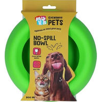 Produktbild von Excellent Pets Anti-Verschmutzungs-Futter- und Trinknapf für Hunde und Katzen mit Spritzschutzrand und Anti-Rutsch-Boden aus Silikon Grün 800 ml M