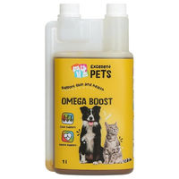 Produktbild von Excellent Pets Omega Boost Haut-Fell-Supplement für Hunde und Katzen, 1 Liter - 1 l