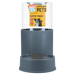Excellent Pets Trinkbrunnen Wasserturm 3,8l Wasserspender für Hunde und Katzen Grau - 3,8 l – Bild 1 von 4