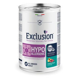 Produktbild von Exclusion Diet Hypoallergenes Hundediät Nassfutter Hirsch und Kartoffel 12 x 400 g