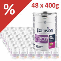 Produktbild von Exclusion Diet Hypoallergenes Hundefutter Schwein und Erbse Sparpaket 48 x 400 g