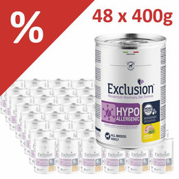 Produktbild von Exclusion Diet Hypoallergenes Hundefutter Wachtel & Erbse Sparpaket 48 x 400 g