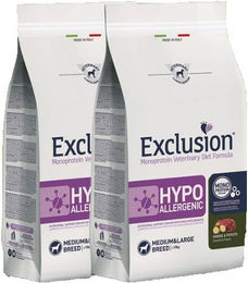 Produktbild von Exclusion Hypoallergenes Hundefutter Ente Monoprotein für Adult Hunde Doppelpack
