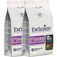 Produktbild von Exclusion Hypoallergenes Hundetrockenfutter Hirsch und Kartoffel Monoprotein Adult Doppelpack 2x 1000g