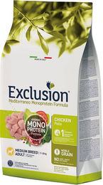 Produktbild von Exclusion Mediterraneo Adult Medium Hundefutter mit Huhn Monoprotein Glutenfrei Hypoallergen 2 x 12 kg - 2 x 12 kg