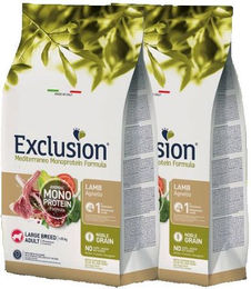 Produktbild von Exclusion Mediterraneo Noble Grain Adult Hundefutter Lamm Monoprotein Doppelpack