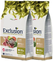 Produktbild von Exclusion Mediterraneo Noble Grain Adult Hundefutter Lamm Monoprotein Doppelpack