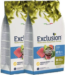 Produktbild von Exclusion Mediterraneo Noble Grain Hundefutter Adult Thunfisch Monoprotein Doppelpack