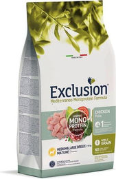 Exclusion Mediterraneo Noble Grain Hundefutter Senior Huhn Glutenfrei Mittel bis Große Rassen 3 kg – Bild 1 von 1