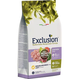 Exclusion Mediterraneo Noble Grain Light Hundefutter Huhn Adult Medium & Large zur Gewichtskontrolle glutenfrei und hypoallergen 12 kg – Bild 1 von 2