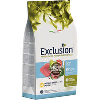Produktbild von Exclusion Mediterraneo Noble Grain Puppy Hundefutter Thunfisch für Welpen mittlerer Rassen glutenfrei und hypoallergen 12 kg