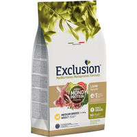Produktbild von Exclusion Mediterraneo Noble Grain Trockenfutter für erwachsene Hunde mit Lamm Monoprotein für mittlere Rassen 3 kg