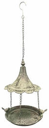 Exner Vogelhaus aus Metall in Silber und Patina – Bild 1 von 2