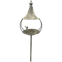 Produktbild von Exner Vogeltränke aus Metall in Grau als Gartenstecker 22x19x143cm