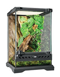 Exo Terra Glas-Terrarium mit Frontbelüftung Schwarz 20 x 20 x 30 cm – Bild 1 von 2