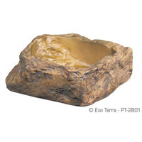 Produktbild von Exo Terra Wassernapf im Felsdekor für Reptilien wie Echsen, Schlangen oder Schildkröten aus Kunstharz in Braun Größe S