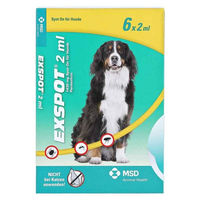 Produktbild von EXSPOT Spot-On Lösung gegen Flöhe für Hunde Adult 6x2 ml